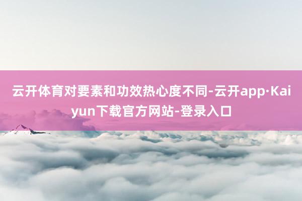 云开体育对要素和功效热心度不同-云开app·Kaiyun下载官方网站-登录入口