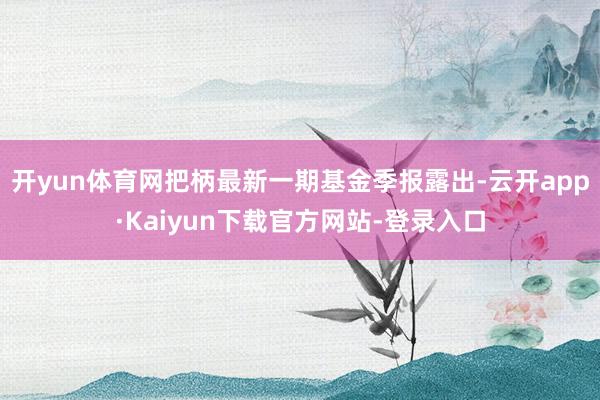 开yun体育网把柄最新一期基金季报露出-云开app·Kaiyun下载官方网站-登录入口