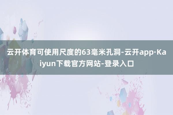 云开体育可使用尺度的63毫米孔洞-云开app·Kaiyun下载官方网站-登录入口