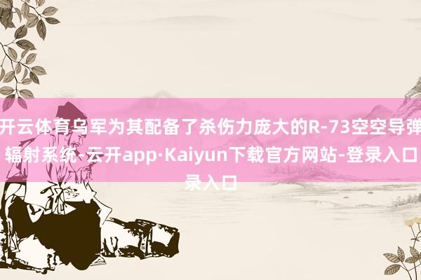 开云体育乌军为其配备了杀伤力庞大的R-73空空导弹辐射系统-云开app·Kaiyun下载官方网站-登录入口